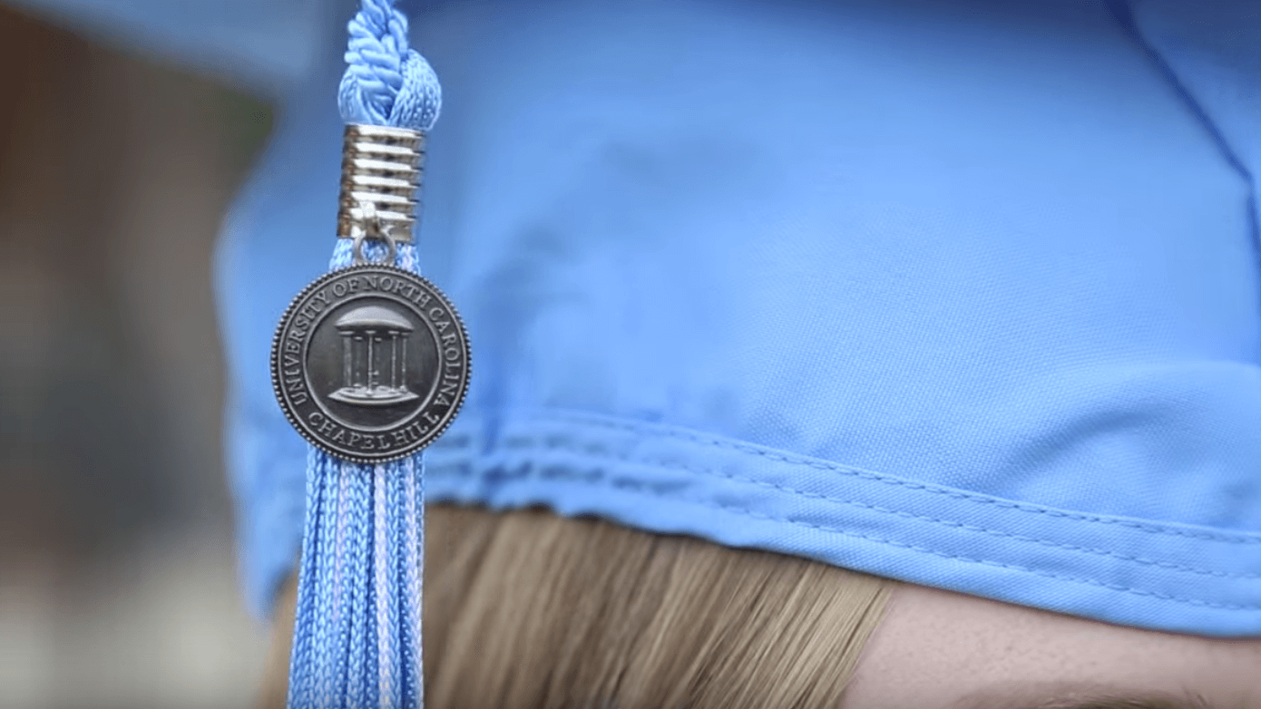 Close up of a UNC-Chapel Hill graduation tassel
