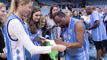 Carolina students interact with local Special Olympic athletes.
