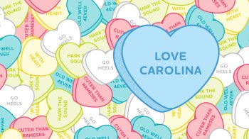 Cartoon candy hearts that say 