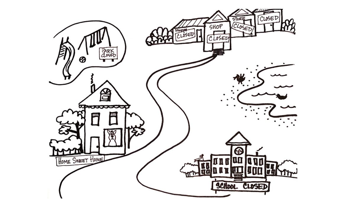 neighborhood map coloring page