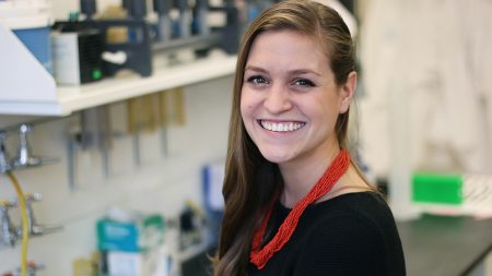 Alyssa Grube in the research lab.