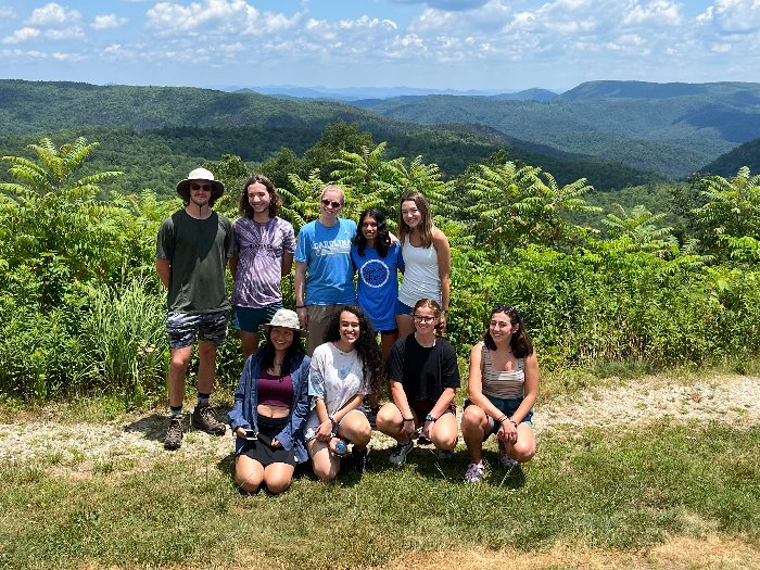Nine students in NC Outward Bound program in Blue Ridge Mountains summer 2022
