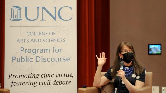 ” a 90-minute discussion hosted by the UNC Program for Public Discourse on Sept. 14.|Claude Clegg|Marc Hetherington|Kurt Gray|Shannon McGregor