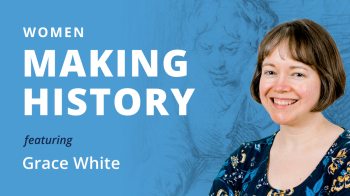 Portrait of Grace White with graphic: Women making history