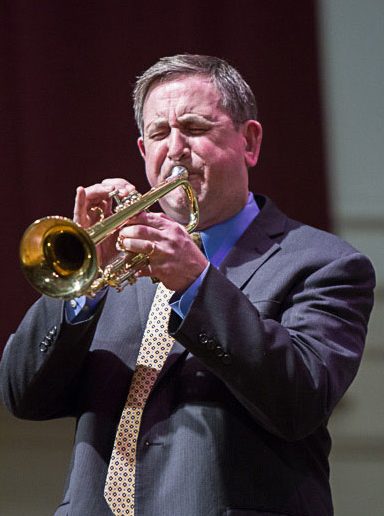 Jim Ketch playing trumpet.