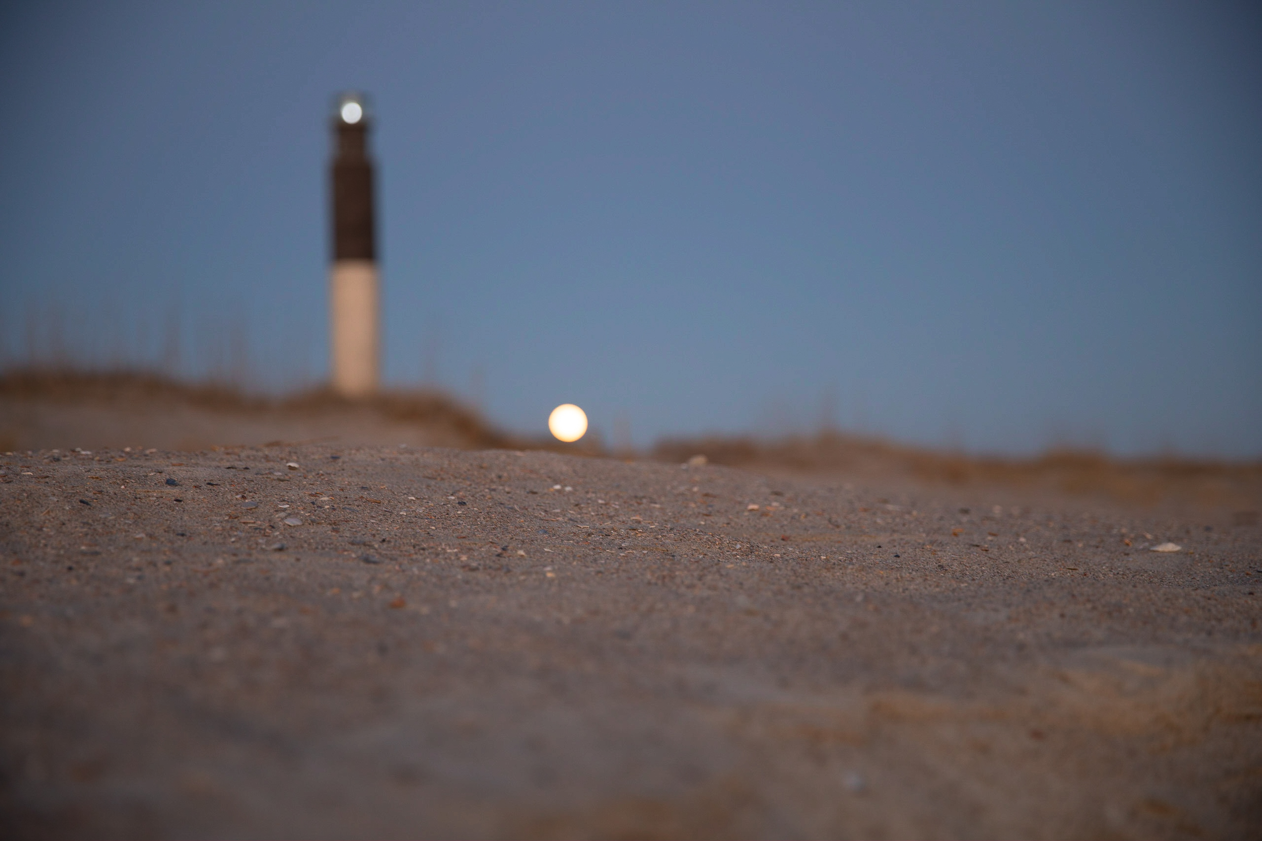 lighthouse and moon