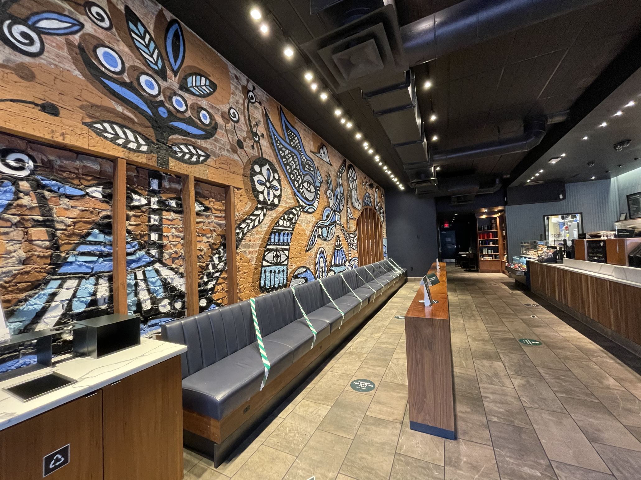 Interior shot of Starbucks.