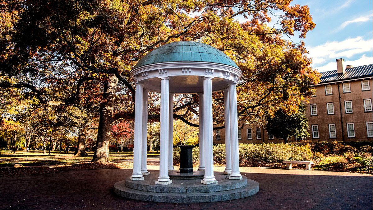 The Well with fall foliage behind it