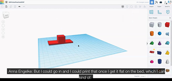 Screenshot showing Tinkercad interface for building a 3D file.
