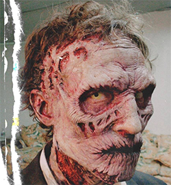 zombie with cutouts around eyes