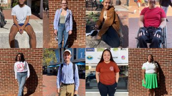 Eight-photo collage of eight UNC-Chapel Hill students: Elizabeth Teka, Miller Mathison, Maria Morales, Nerrissa Crawford, Dalvin Tsay, Laila Valentine, Täu Moon and Ella Williams.