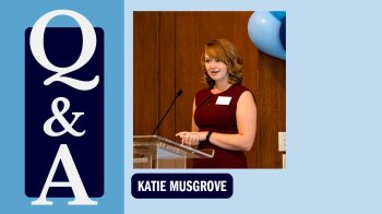 Katie Musgrove speaks at an event
