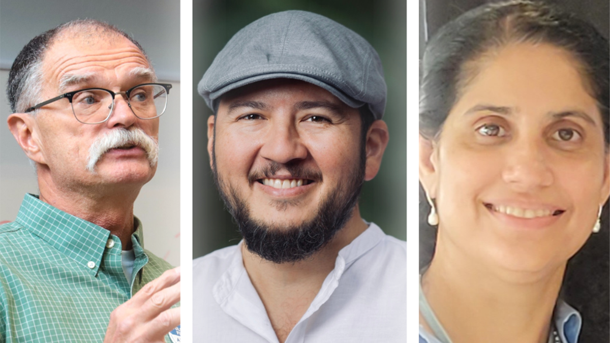 Collage photo of Anthony Hackney, Oswaldo Estrada, and Suja Davis.