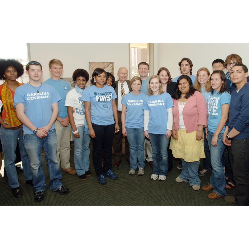 Chancellor Moeser with group of Covenant Scholars