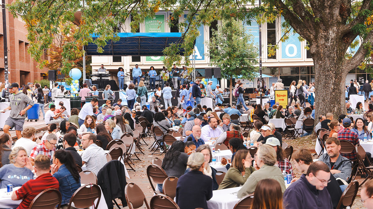 Crowd shot of employee appreciation day.