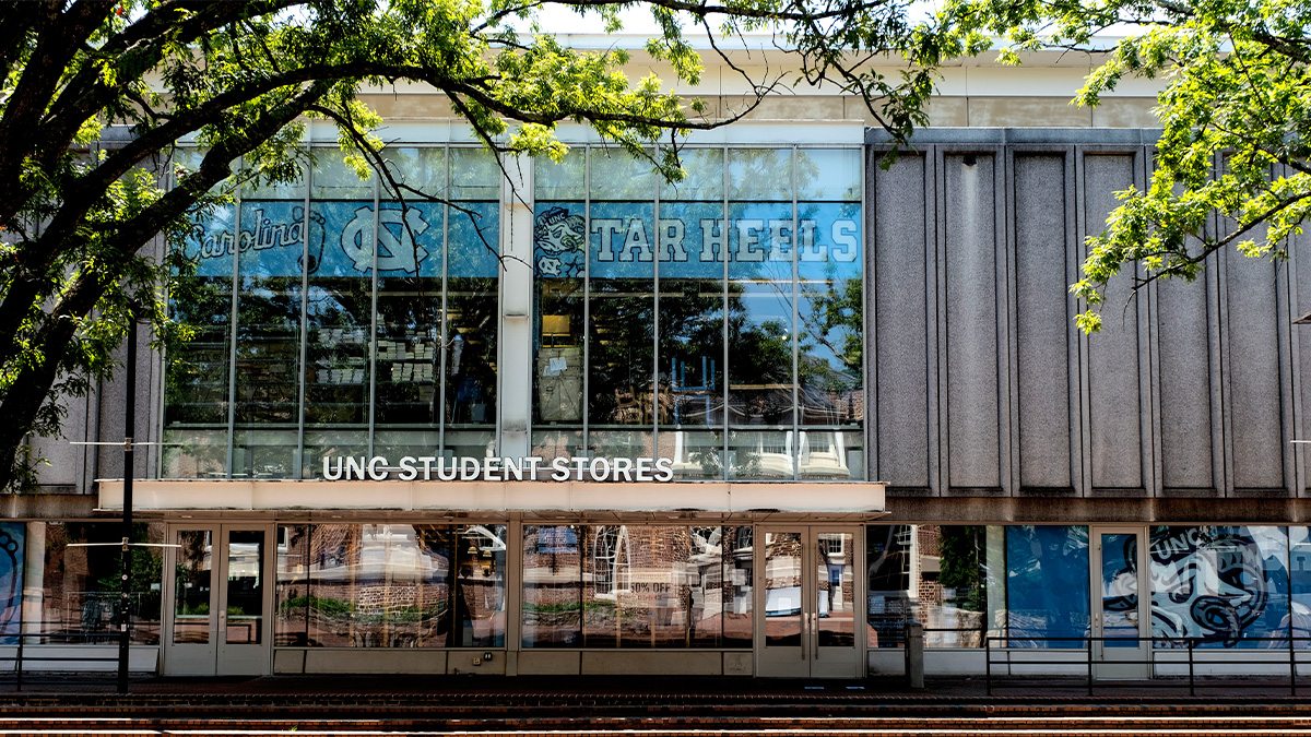 Exterior of the Student Stores building on the campus of UNC-Chapel Hill.