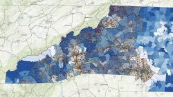 Map of western North Carolina counties