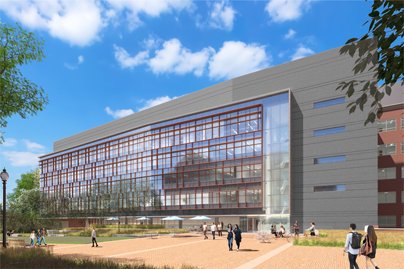 Rendering of the exterior of the Nursing Education Building.