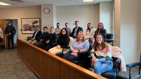 VALOR students sit in courtroom